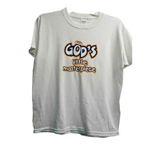 Gods Little Masterpiece White Cotton Tee Tshirt T Shirt Youth Medium M